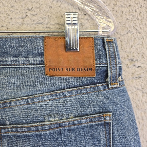 J Crew Point Sur Denim Jeans Womens 29 Selvedge Y2K Grunge Cuffed Distressed - Picture 16 of 16